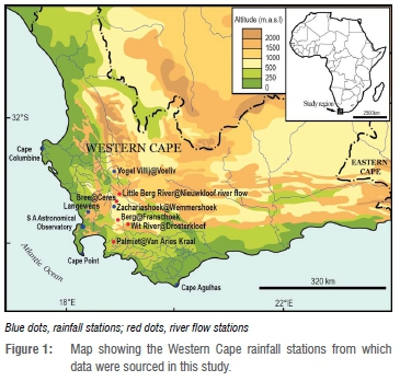 Rainfall and river flow trends for the Western Cape Province, South Africa